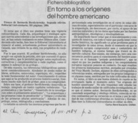 En torno a los orígenes del hombre americano