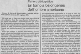 En torno a los orígenes del hombre americano