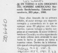 En torno a los orígenes del hombre americano