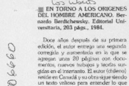 En torno a los orígenes del hombre americano