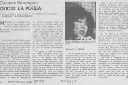 Oficio; La poesía