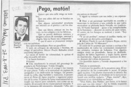 Pega, matón!  [artículo] Enrique Ramírez Capello.