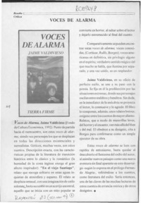 Voces de alarma  [artículo].