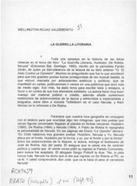 La guerrilla literaria  [artículo] Wellington Rojas Valdebenito.