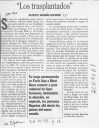 "Los trasplantados"  [artículo] Alberto Arraño Acevedo.