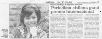 Periodista chilena ganó premio internacional  [artículo].