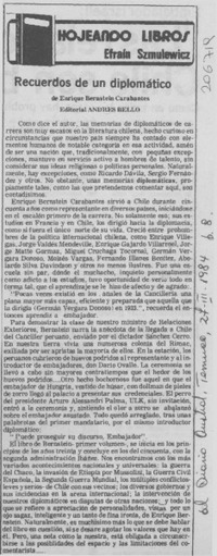 "Recuerdos de un diplomático"