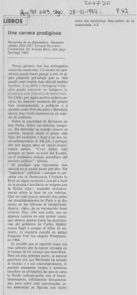 Una carrera prodigiosa