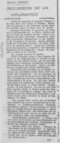 "Recuerdos de un diplomático"