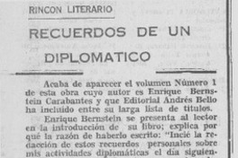 "Recuerdos de un diplomático"