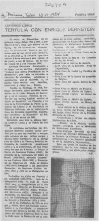 Tertulia con Enrique Bernstein