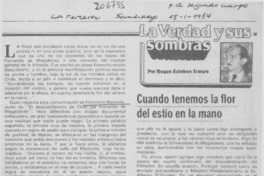 Cuando tenemos la flor del estío en la mano