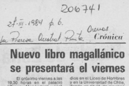 Nuevo libro magallánico se presentará el viernes
