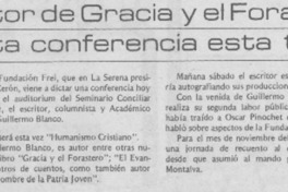 Autor de "Gracia y el forastero" dicta conferencia esta tarde