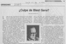 ¿Culpa de Blest Gana?