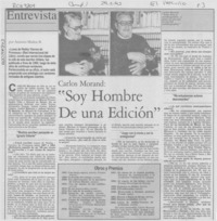 "Soy hombre de una edición"