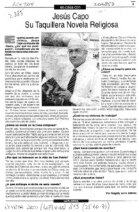 Jesús Capo, su taquillera novela religiosa  [artículo] Magaly Avila Salinas.