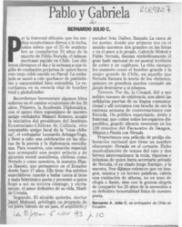 Pablo y Gabriela  [artículo] Bernardo Julio C.