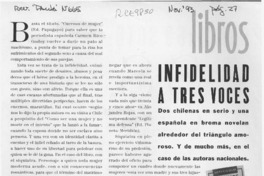 Infidelidad a tres voces  [artículo] Graciela Romero.
