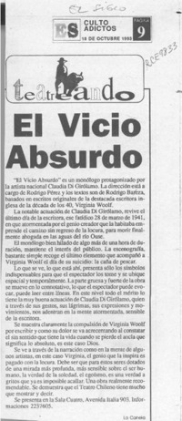 El vicio absurdo  [artículo] La Canela.