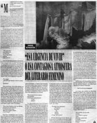 "Esa urgencia de vivir" o esa atmósfera del literario femenino