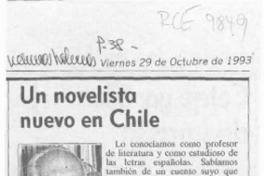 Un novelista nuevo en Chile  [artículo] Hugo Montes Brunet.
