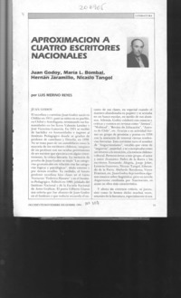 Aproximación a cuatro escritores nacionales