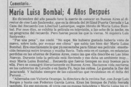 María Luisa Bombal, cuatro años después