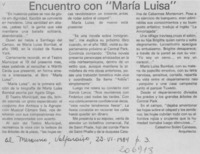 Encuentro con "María Luisa"
