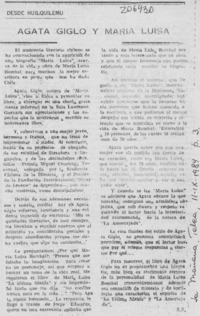 Agata Gligo y María Luisa