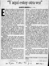 "Y aquí estoy otra vez"  [artículo] Alberto Arraño A.