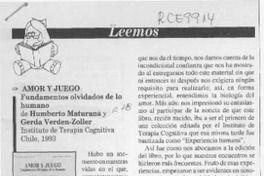 Amor y juego  [artículo] Alfredo Ruiz B. [y] Augusto Zagmutt C.