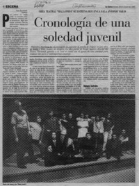 Cronología de una soledad juvenil  [artículo] Yael Zaliasnik.