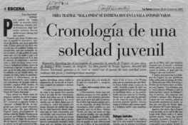 Cronología de una soledad juvenil  [artículo] Yael Zaliasnik.