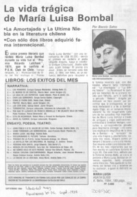 La vida trágica de María Luisa Bombal