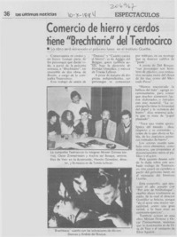 Comercio de hierro y cerdos tiene "Brechtiario" del Teatrocirco