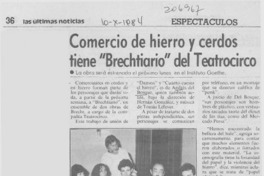 Comercio de hierro y cerdos tiene "Brechtiario" del Teatrocirco