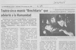 Teatro-circo montó "Brechtiario" que advierte a la humanidad