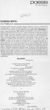 Eugenia Brito; "Vía pública"