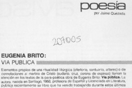 Eugenia Brito; "Vía pública"