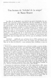 Una lectura de "Soledad de la sangre" de Marta Brunet