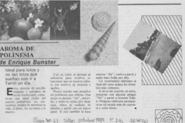 "Aroma de Polinesia" de Enrique Bunster