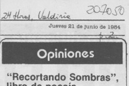 "Recortando sombras", libro de poesía de Sonia Caicheo