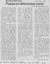 Poesía en diferentes voces