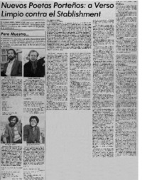 Nuevos poetas porteños, a verso limpio contra el stablishment