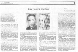 Un pastor menos