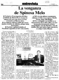 La venganza de Spinoza Melo  [artículo] Lilian Olivares.
