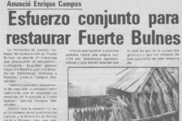 Esfuerzo conjunto para restaurar Fuerte Bulnes