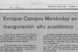 Enrique Campos Menéndez en inauguración año académico