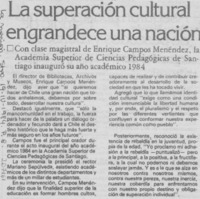La Superación cultural engrandece una nación